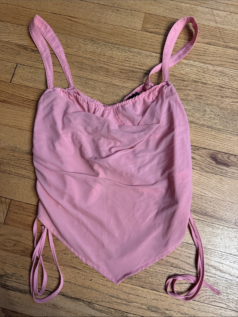 PrettyLittleThing Pink Handkerchief Hem Cami Top